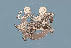 Lucky Horse & Horseshoe, 3D layered SVG for laser cutting Product Image 1