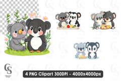 Cute Koala Clipart PNG Adorable Animal Product Image 1