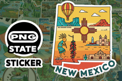 New Mexico Sticker PNG SVG | State Outline Decal File Product Image 1
