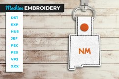 New Mexico State Shaped Key Fob - ITH Embroidery Project Product Image 1