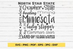 State of Minnesota Cut File| Square Typography Product Image 1