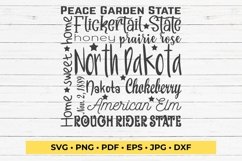 State of North Dakota Cut File | Square Typography Product Image 1