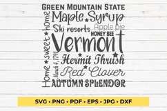 State of Vermont Cut File | Square Typography Product Image 1
