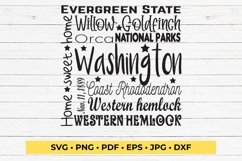 State of Washington Cut File | Square Typography Product Image 1
