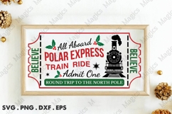 Believe All Aboard Polar Express Train Ride Admit One Round Product Image 1