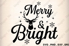 Merry And Bright SVG| Christmas Design Product Image 2
