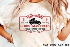 Family Owned Farm Fresh Open Daily Christmas Trees Cedar Svg Product Image 2