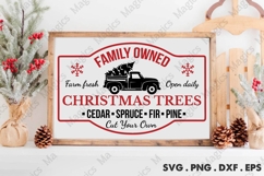 Family Owned Farm Fresh Open Daily Christmas Trees Cedar Svg Product Image 1