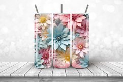 Pastel 3D Flowers Seamless Pattern Digital Papers Product Image 3