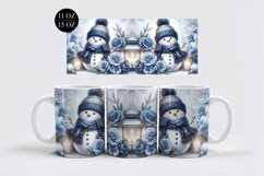 Blue Snowman Mug Sublimation Design Product Image 1