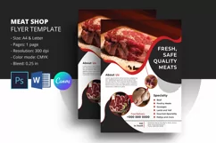 Meat Shop | Butcher Shop Flyer. Ms word, Photoshop and Canva Product Image 1