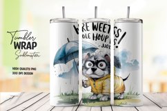 Watercolor dog sarcastic tumbler wrap sublimation png Product Image 1