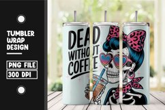 Skull coffee tumbler wrap png Product Image 1