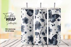 Flower pattern tumbler wrap sublimation png Product Image 1