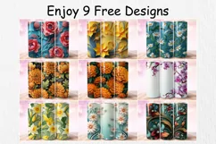 3D Red Roses Tumbler Sublimation Design, Ounce Tumbler Wrap Product Image 4