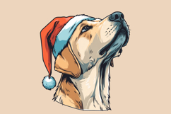 Christmas Labrador Head Vector PNG Clipart Product Image 2
