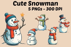Cute Snowman Vector PNG Clipart Bundle Product Image 1