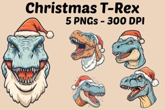 Dinosaur T-Rex Christmas Vector PNG Clipart Product Image 1