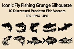 Iconic Fly Fishing Grunge Silhouette Vector Bundle Product Image 1