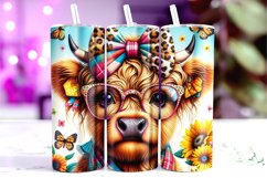 Highland Cow Tumbler Wrap Sublimation, 20oz Tumbler Wrap Product Image 1