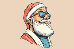 Cool Santa Sunglasses Vector PNG Clipart Product Image 2