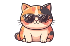 Retro Puff 3D Calico Cat Sticker Product Image 1