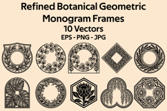 Refined Botanical Geometric Monogram Frame Vector Bundle Product Image 1
