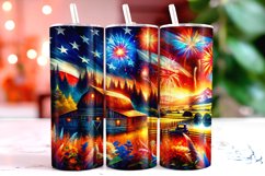 4th of July 20oz Tumbler Wrap Sublimation Product Image 1