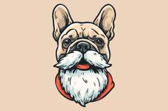 Christmas Frenchie Head Vector PNG Clipart Product Image 5