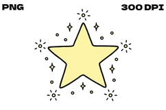 Sparkling Star Doodle - Hand-Drawn Magical Filler Clipart Product Image 1