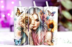 Flower Girl Tumbler Wrap Sublimation, 20oz Tumbler Wrap Product Image 1