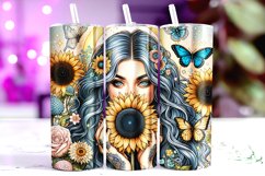 Flower Girl Tumbler Wrap Sublimation, 20oz Tumbler Wrap Product Image 1