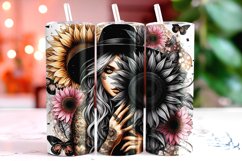 Sunflower Girl 20oz Tumbler Wrap Sublimation Product Image 1