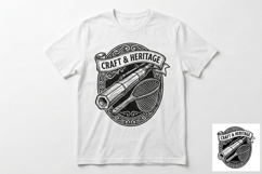 Premium Fly Fishing Emblems: 10 Black &amp; White Vector Badges Product Image 4