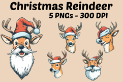 Christmas Reindeer Head Vector PNG Clipart Product Image 1