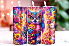 Multicolored Owl 20oz Tumbler Wrap Sublimation Product Image 1
