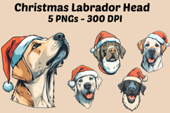Christmas Labrador Head Vector PNG Clipart Product Image 1