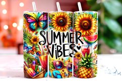 Summer Vibes 20oz Tumbler Wrap Sublimation Product Image 1