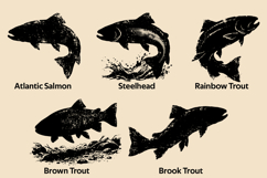 Iconic Fly Fishing Grunge Silhouette Vector Bundle Product Image 2
