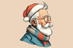 Preppy Santa Head Profile Vector PNG Clipart Product Image 3