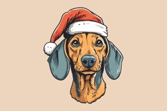Christmas Dachshund Head Vector PNG Clipart Product Image 4