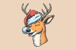 Christmas Reindeer Head Vector PNG Clipart Product Image 3