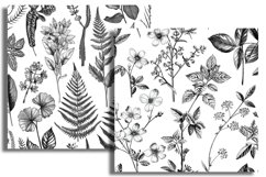 Botanical Stipple Illustrations Seamless Pattern Product Image 2