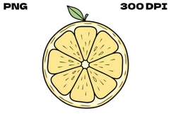 Hand-Drawn Lemon Slice Doodle Product Image 1