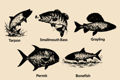 Iconic Fly Fishing Grunge Silhouette Vector Bundle Product Image 3