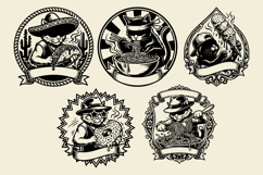 Edgy Foodie Cat Streetwear Vector Bundle: 10 Badge Graphics Product Image 3