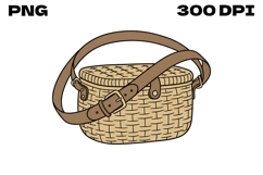 Vintage Wicker Fish Creel Product Image 1