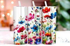 Flowers Tumbler Wrap Sublimation, 20oz Tumbler Wrap Product Image 1