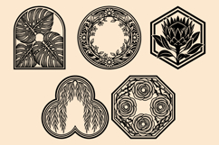 Refined Botanical Geometric Monogram Frame Vector Bundle Product Image 3