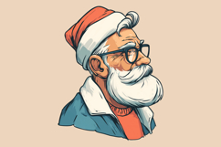 Preppy Santa Head Profile Vector PNG Clipart Product Image 4